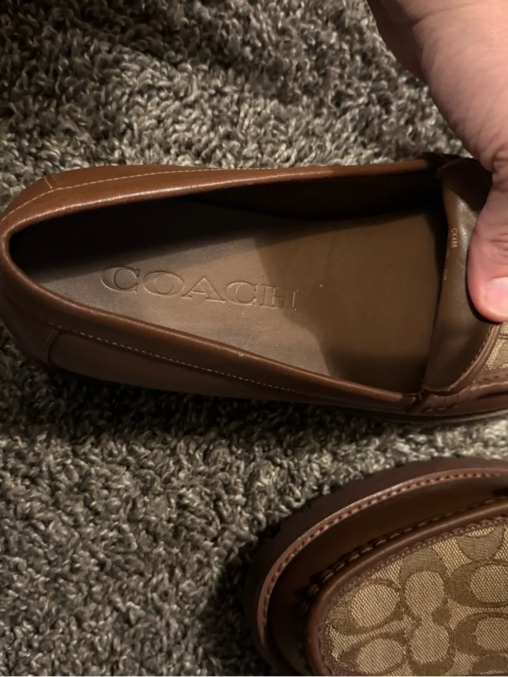 COACH Men’s Brown Signature Canvas & Leather Loafers 9.5 - Picture 4 of 5